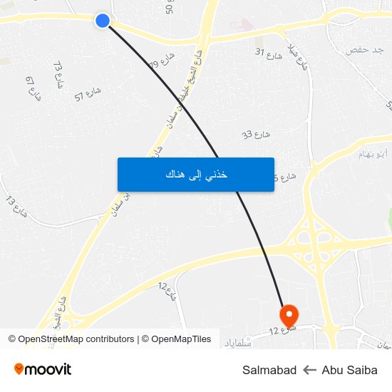 Abu Saiba to Salmabad map