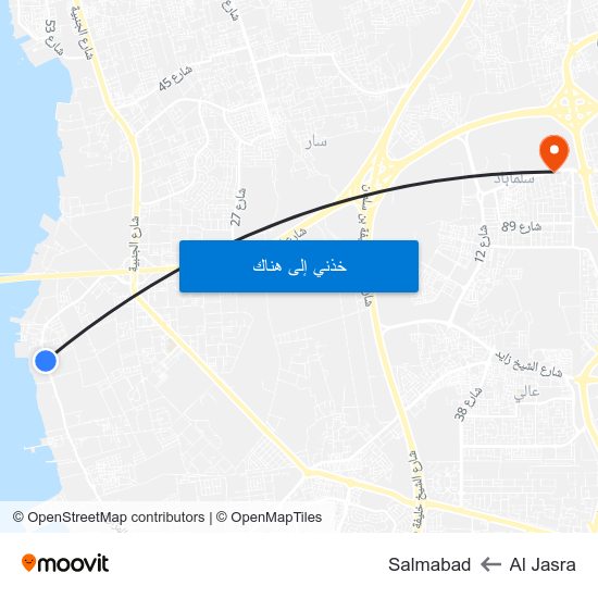 Al Jasra to Salmabad map