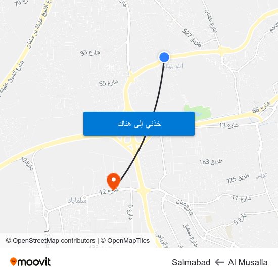 Al Musalla to Salmabad map