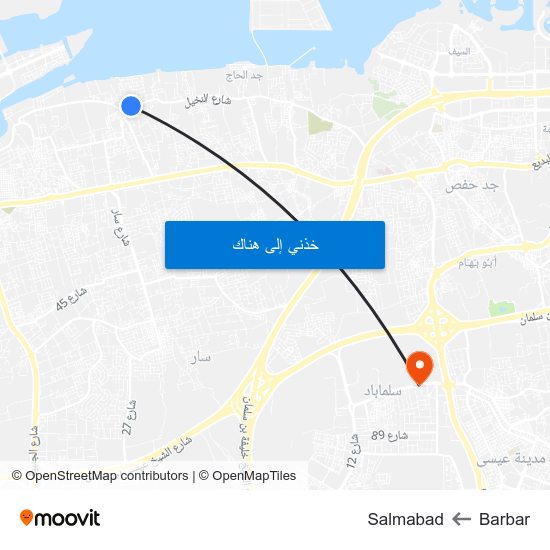 Barbar to Salmabad map