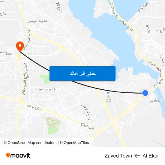 Al Eker to Zayed Town map