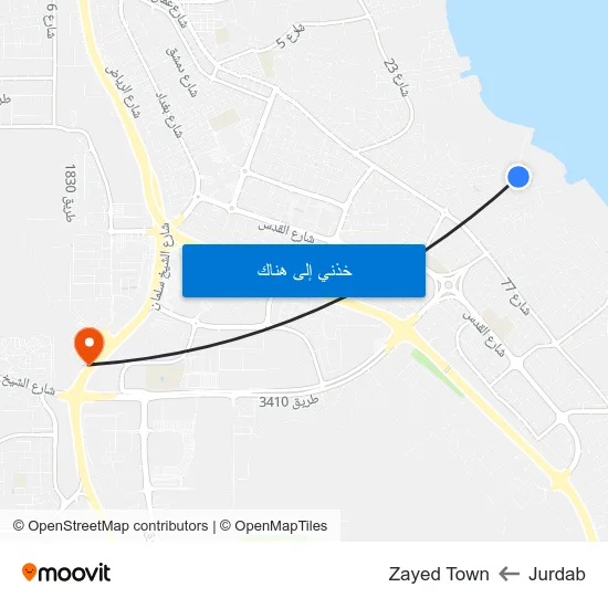 Jurdab to Zayed Town map