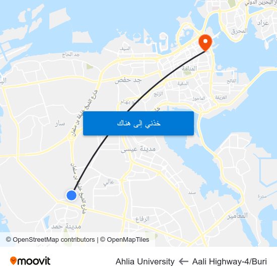 Aali Highway-4/Buri to Ahlia University map