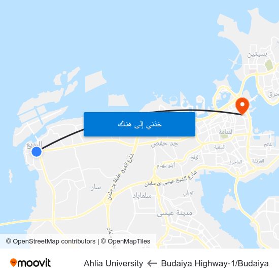 Budaiya Highway-1/Budaiya to Ahlia University map