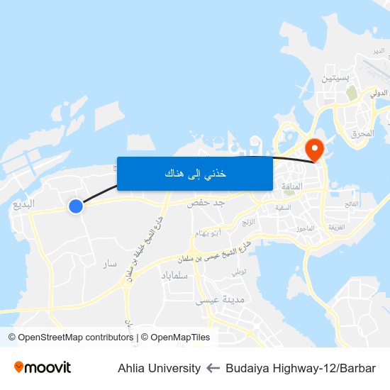 Budaiya Highway-12/Barbar to Ahlia University map