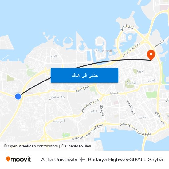 Budaiya Highway-30/Abu Sayba to Ahlia University map