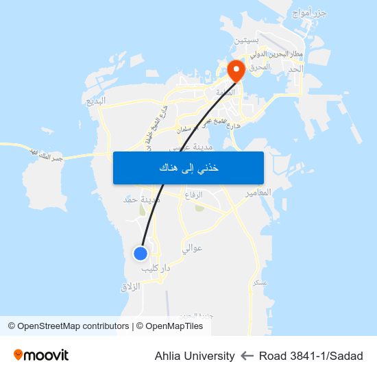 Road 3841-1/Sadad to Ahlia University map
