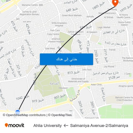 Salmaniya Avenue-2/Salmaniya to Ahlia University map
