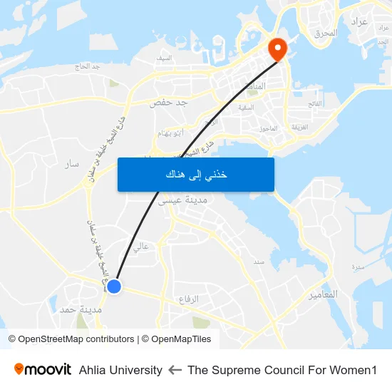 The Supreme Council For Women1 to Ahlia University map