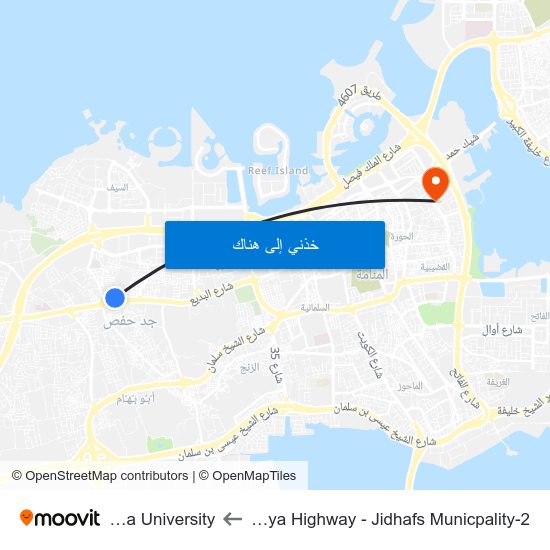 Budaiya Highway - Jidhafs Municpality-2 to Ahlia University map