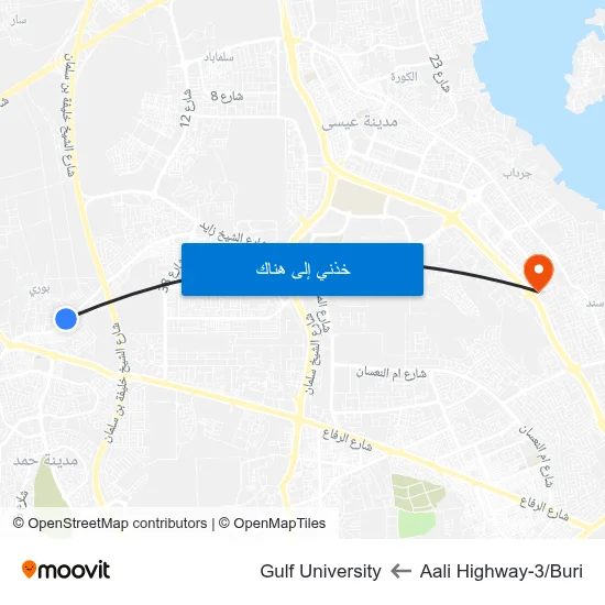 Aali Highway-3/Buri to Gulf University map
