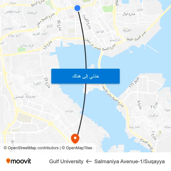 Salmaniya Avenue-1/Suqayya to Gulf University map