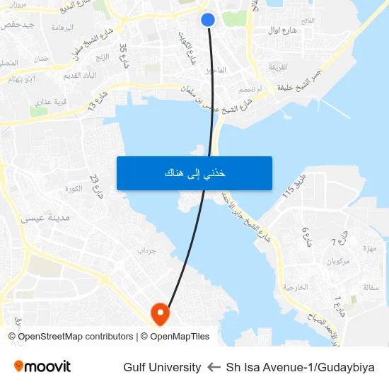 Sh Isa Avenue-1/Gudaybiya to Gulf University map
