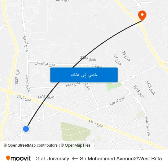 Sh Mohammed Avenue2/West Riffa to Gulf University map