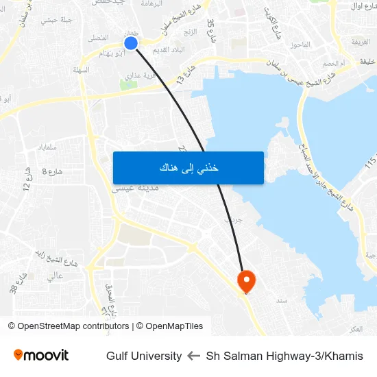 Sh Salman Highway-3/Khamis to Gulf University map