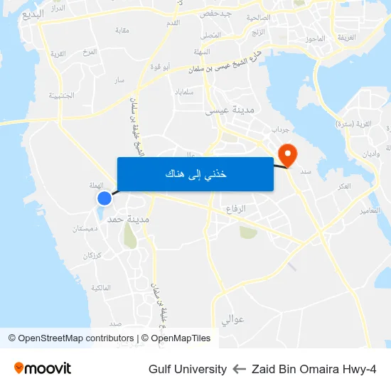 Zaid Bin Omaira Hwy-4 to Gulf University map