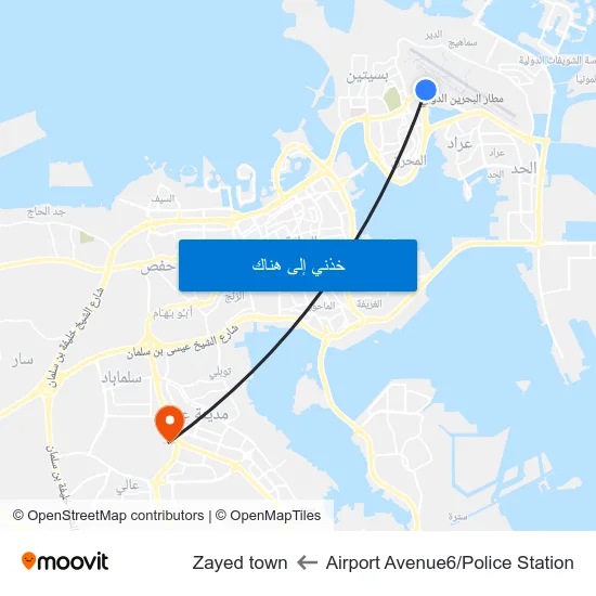 Airport Avenue6/Police Station to Zayed town map