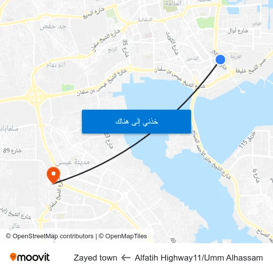 Alfatih Highway11/Umm Alhassam to Zayed town map