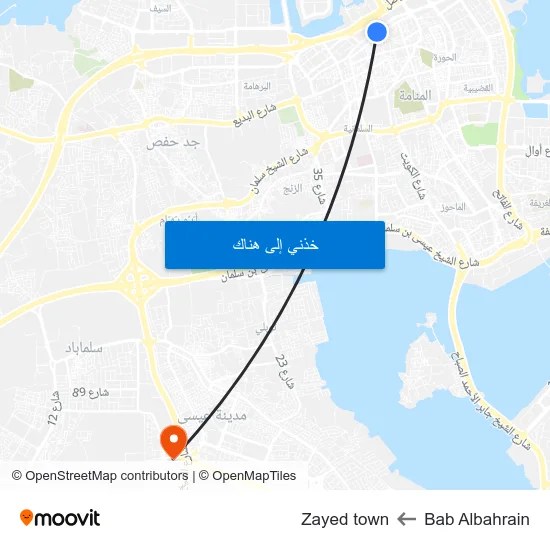 Bab Albahrain to Zayed town map