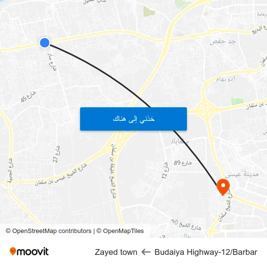 Budaiya Highway-12/Barbar to Zayed town map