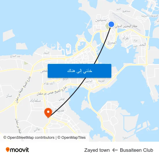 Busaiteen Club to Zayed town map