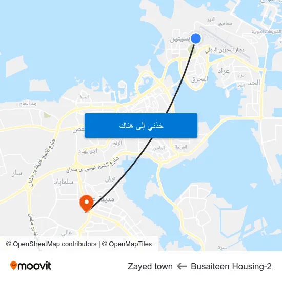Busaiteen Housing-2 to Zayed town map