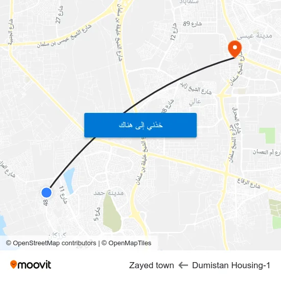 Dumistan Housing-1 to Zayed town map