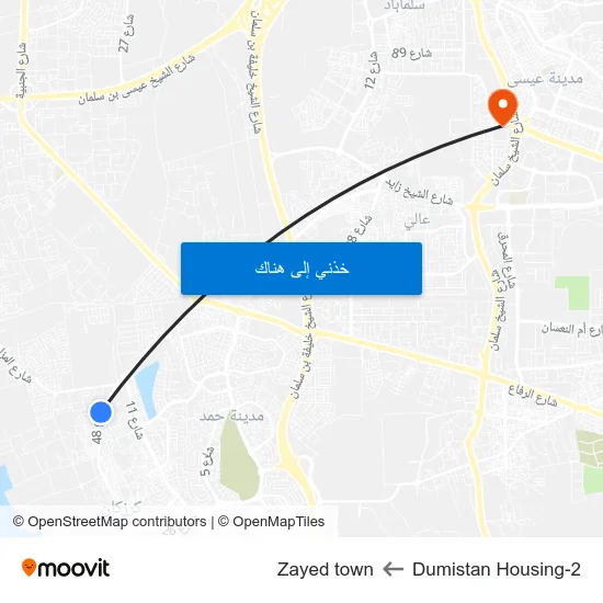 Dumistan Housing-2 to Zayed town map