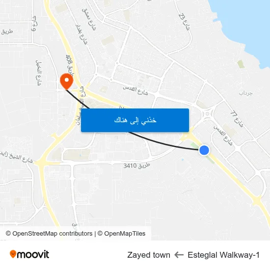 Esteglal Walkway-1 to Zayed town map
