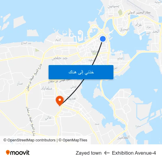 Exhibition Avenue-4 to Zayed town map