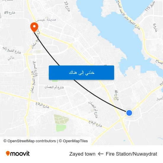Fire Station/Nuwaydrat to Zayed town map