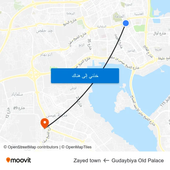 Gudaybiya Old Palace to Zayed town map