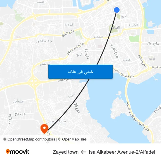 Isa Alkabeer Avenue-2/Alfadel to Zayed town map