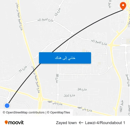 Lawzi-4/Roundabout 1 to Zayed town map