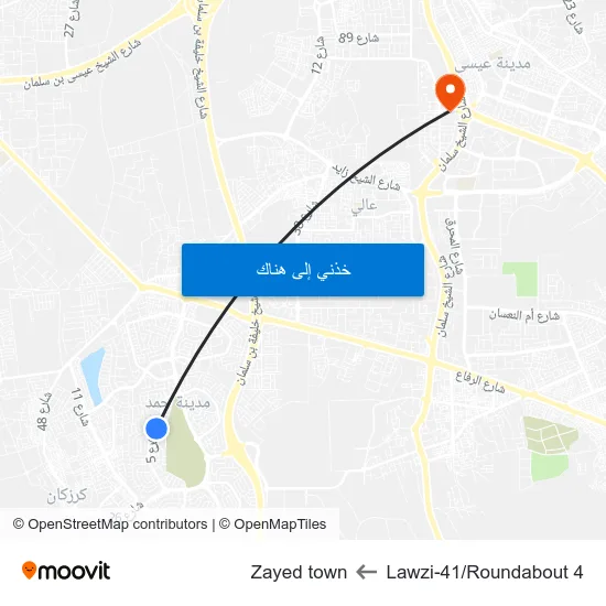 Lawzi-41/Roundabout 4 to Zayed town map