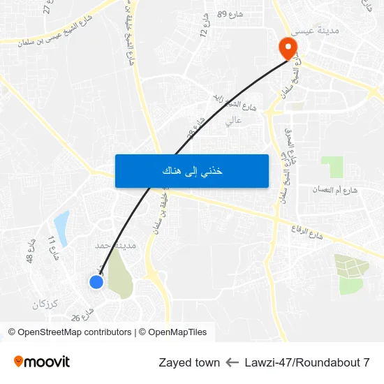 Lawzi-47/Roundabout 7 to Zayed town map
