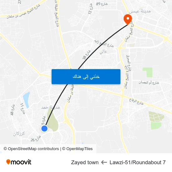 Lawzi-51/Roundabout 7 to Zayed town map