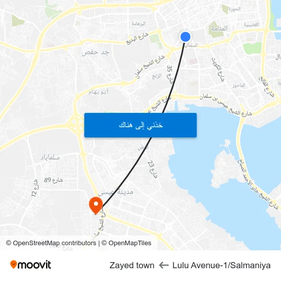 Lulu Avenue-1/Salmaniya to Zayed town map
