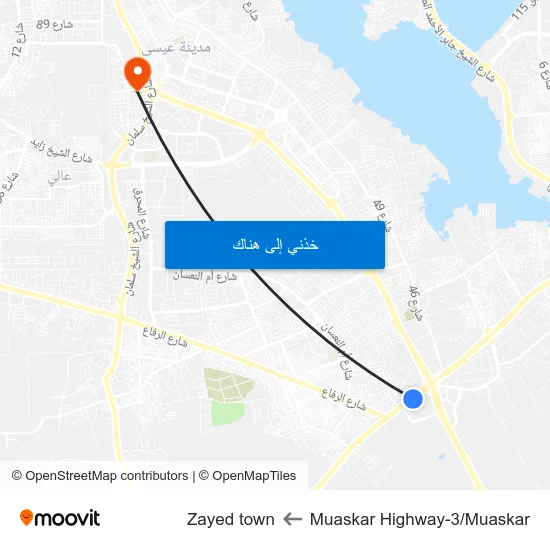 Muaskar Highway-3/Muaskar to Zayed town map