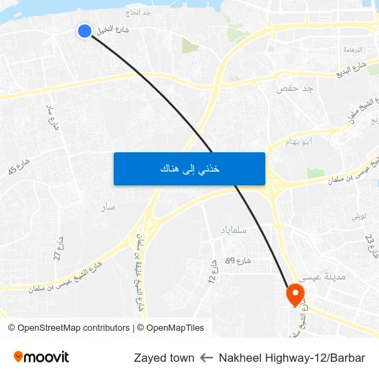 Nakheel Highway-12/Barbar to Zayed town map