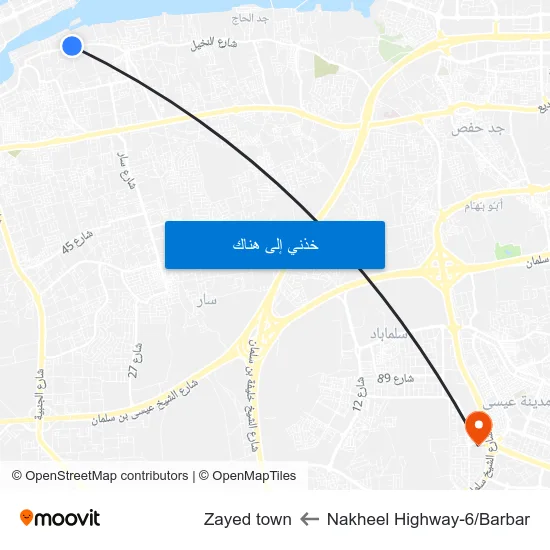 Nakheel Highway-6/Barbar to Zayed town map