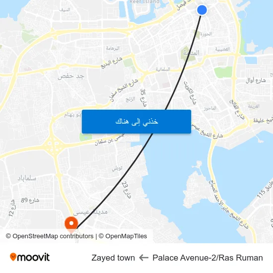 Palace Avenue-2/Ras Ruman to Zayed town map