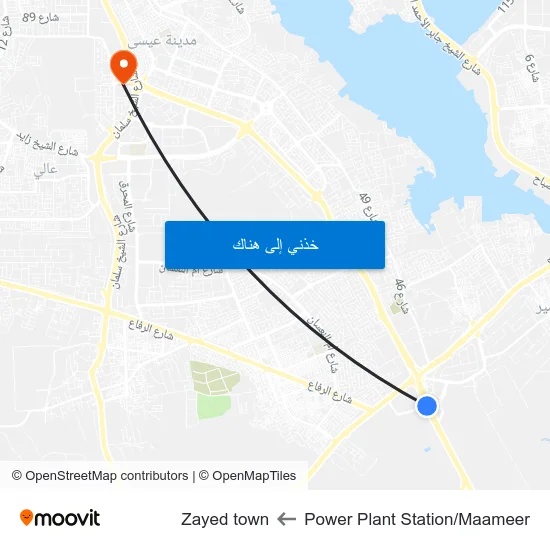 Power Plant Station/Maameer to Zayed town map