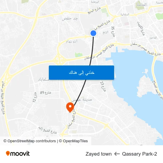 Qassary Park-2 to Zayed town map