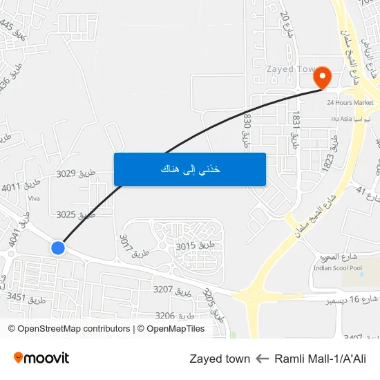Ramli Mall-1/A'Ali to Zayed town map