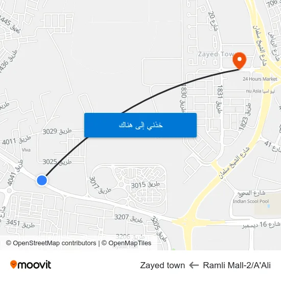Ramli Mall-2/A'Ali to Zayed town map
