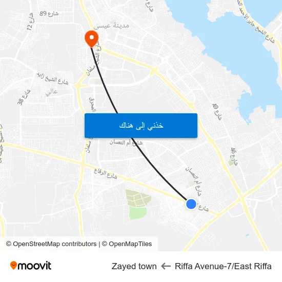 Riffa Avenue-7/East Riffa to Zayed town map