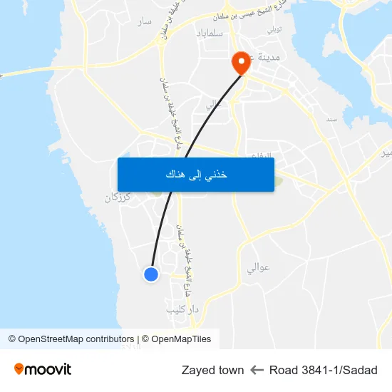 Road 3841-1/Sadad to Zayed town map