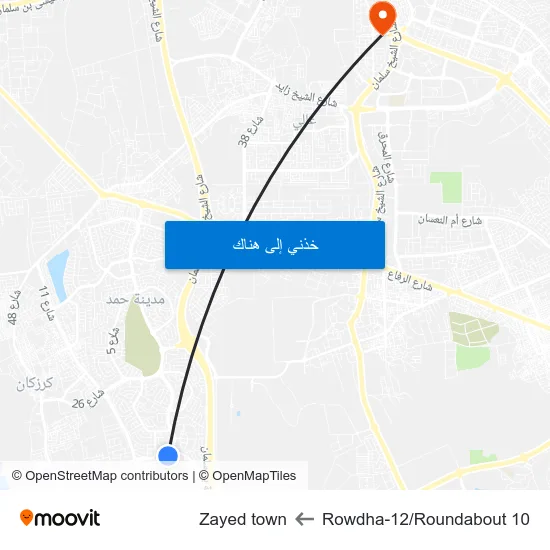 Rowdha-12/Roundabout 10 to Zayed town map