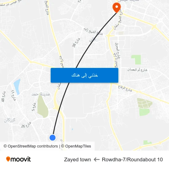 Rowdha-7/Roundabout 10 to Zayed town map